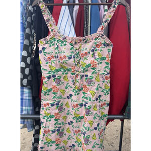 Urban Outfitters Cute Sundress M Women's Pink Floral Sleeveless Shoulder Straps